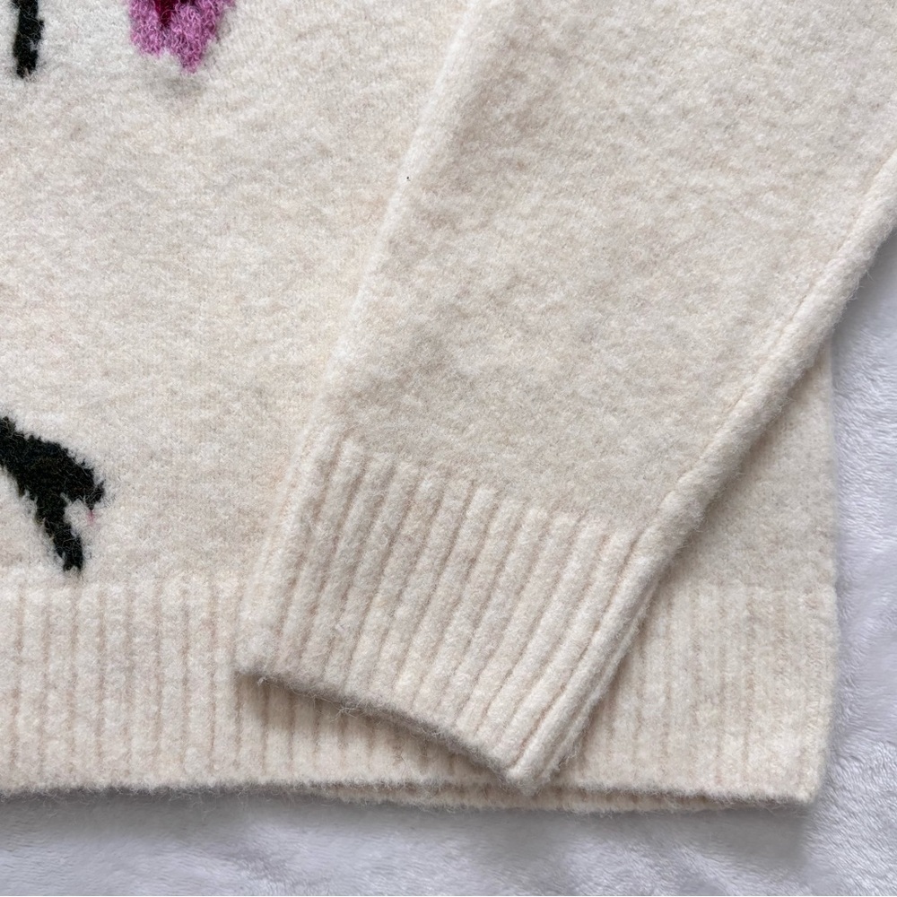 TED BAKER Cream Ivory Long Sleeve Floral Jacquard Sweater--NWT--M - Picture 8 of 16